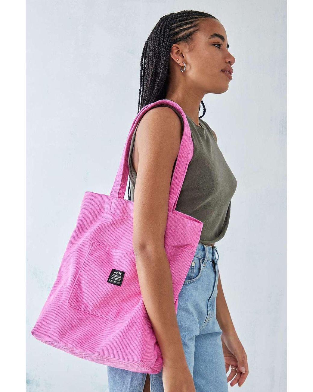 Urban Outfitters Uo - tragetasche aus cord mit taschen in Pink | Lyst DE