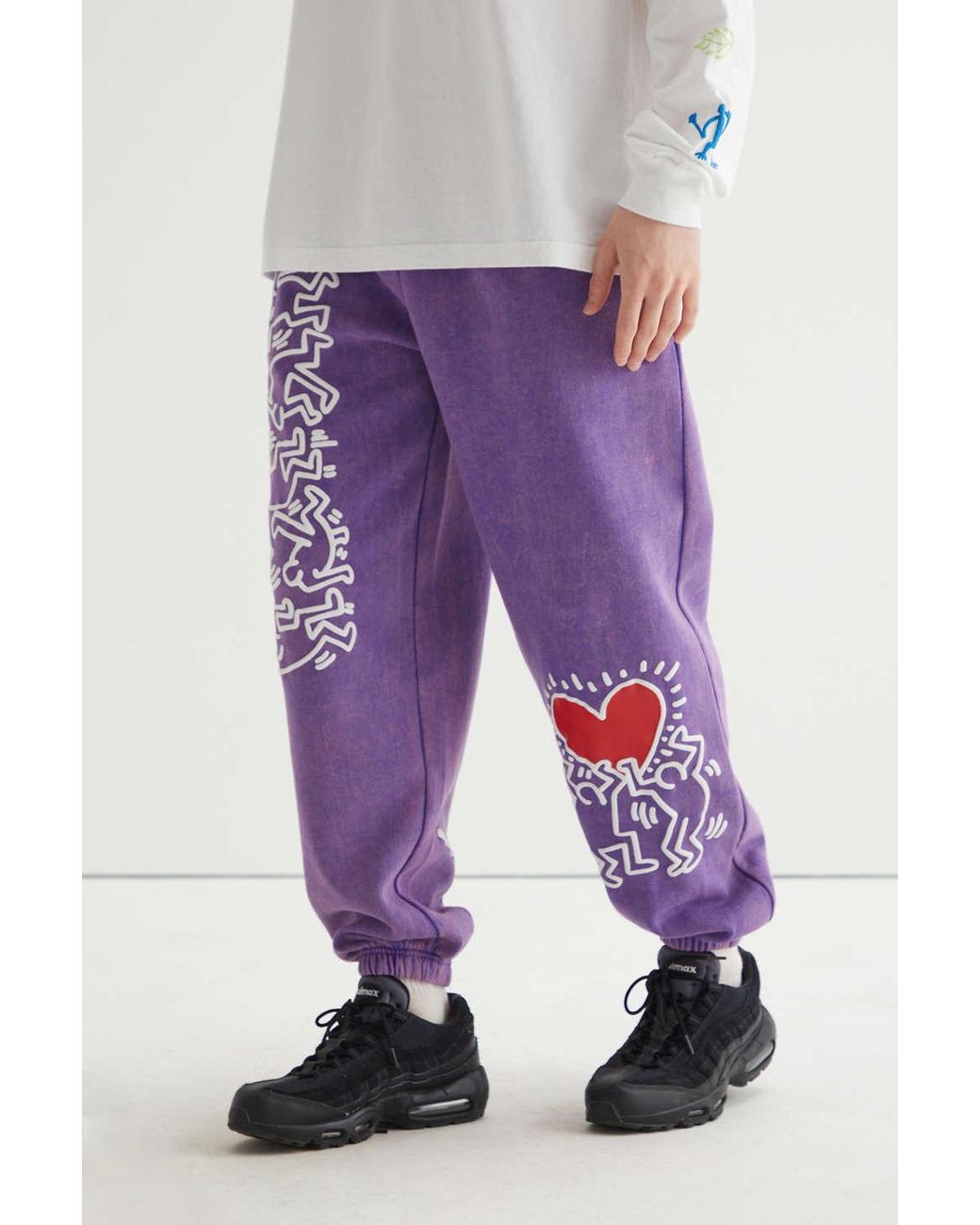 Urban Outfitters Keith Haring Holding Heart Sweatpant in Purple