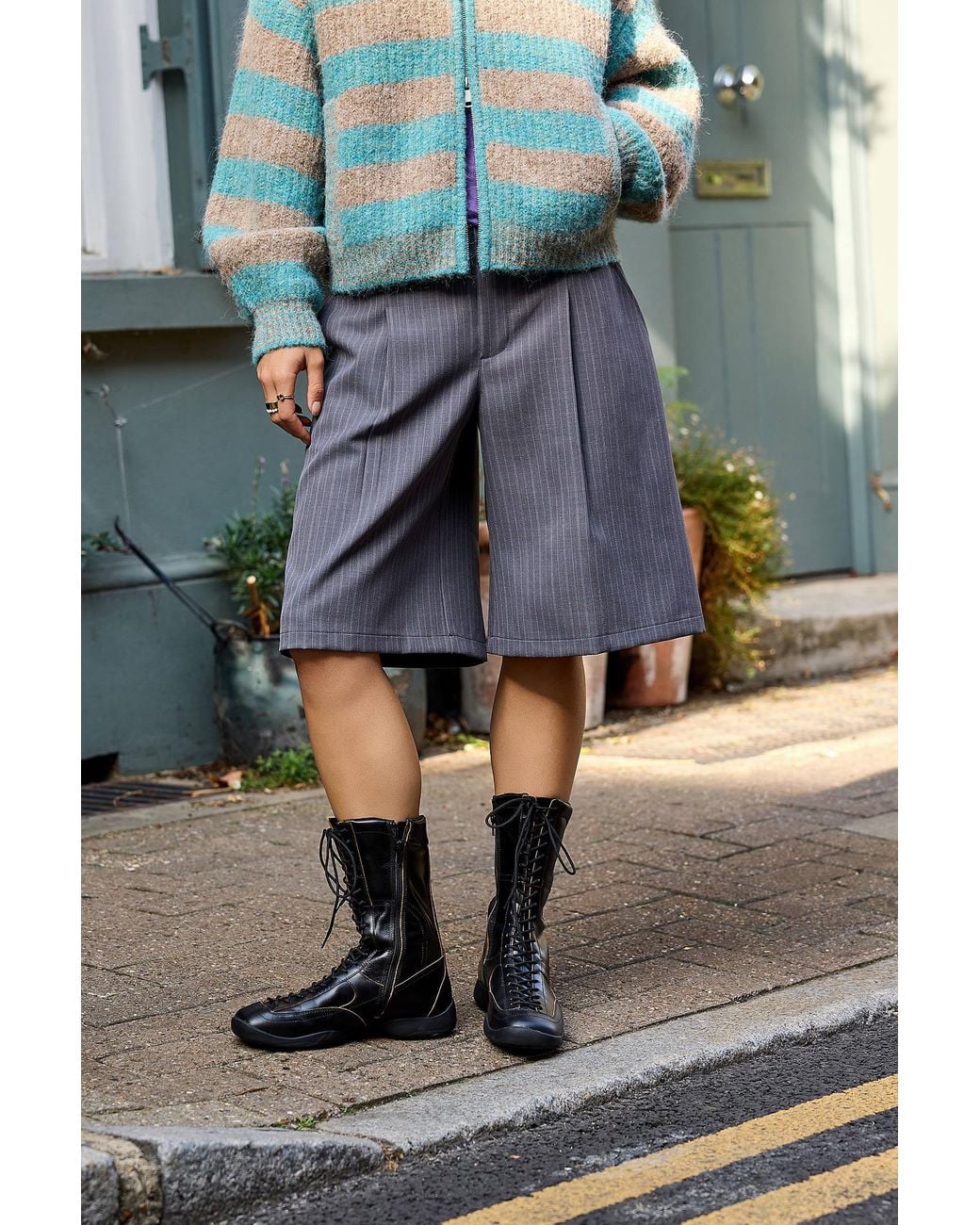 Silence + Noise Gray Silence + Noise Culotte Shorts