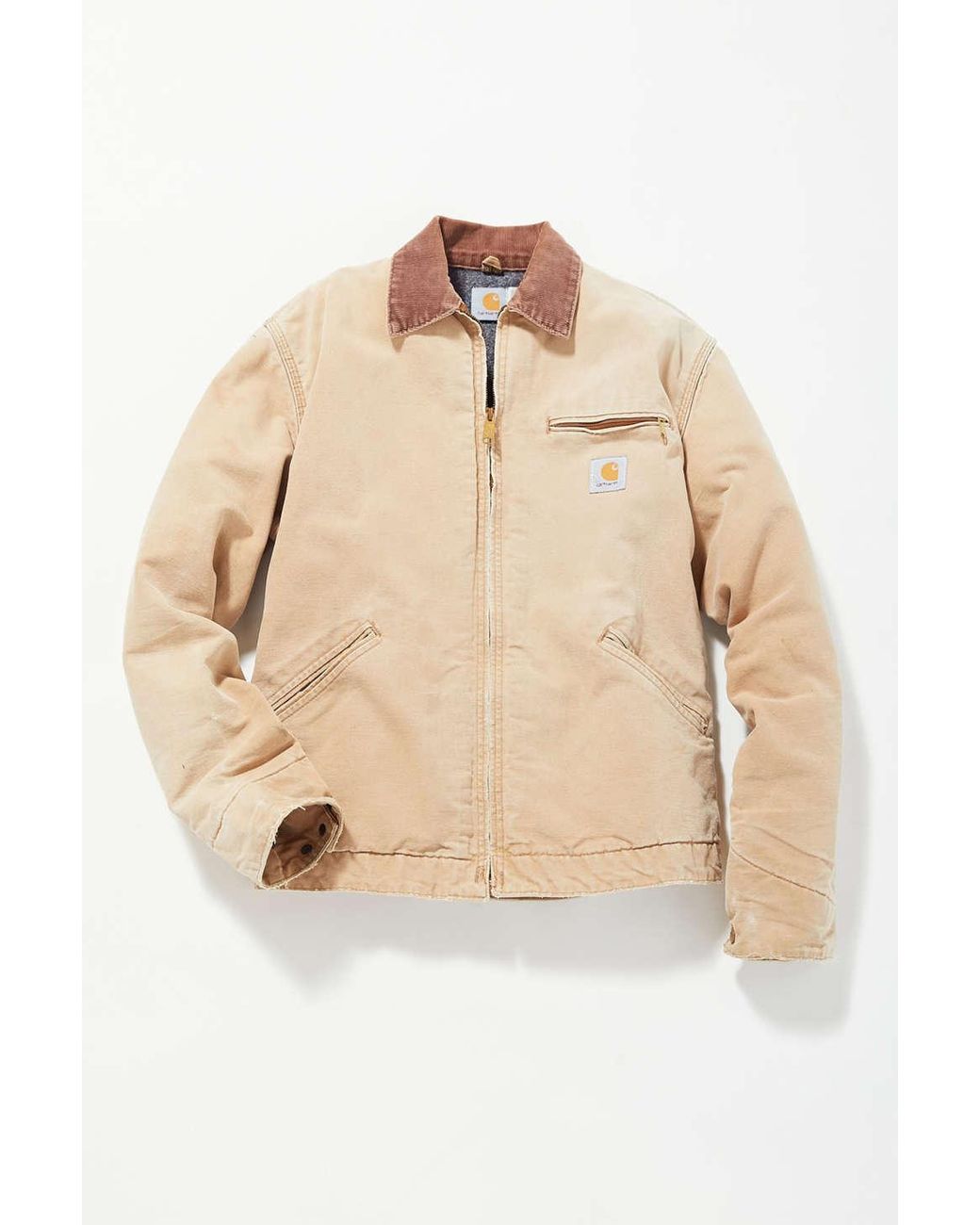 Urban Renewal Vintage Carhartt Beige Workwear Jacket in Natural | Lyst  Canada