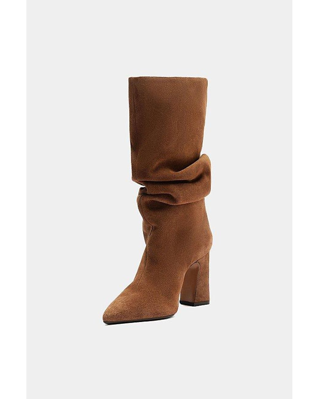 SCHUTZ SHOES Brown Harriet Slouch Suede Boot