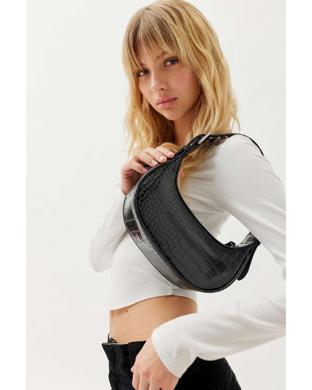 Urban Outfitters Lucy Medium Crescent Bag in Black | Lyst