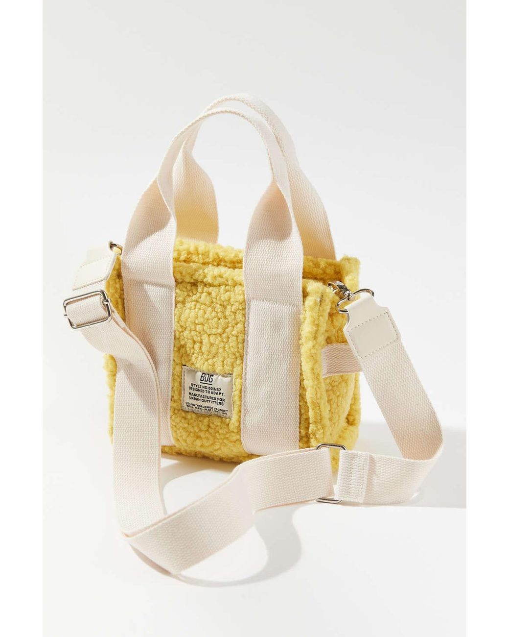 BDG Serena Sherpa Mini Tote Bag in Metallic Lyst