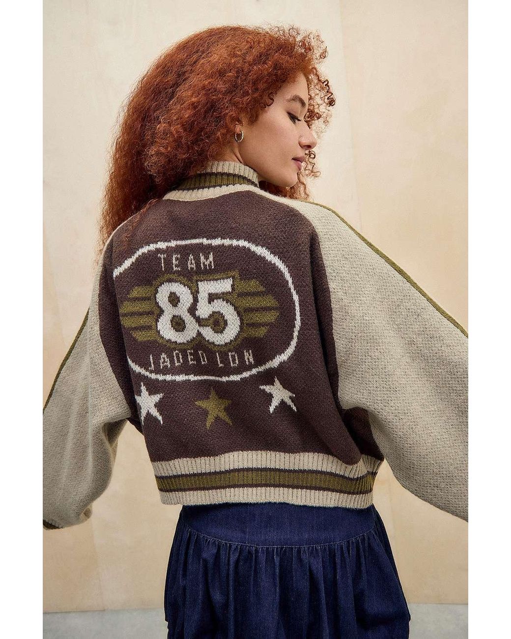 定番のお歳暮&冬ギフトの商品をすべ Bomber Knit London Jaded Jacket UK Lyst | Brown in トップス