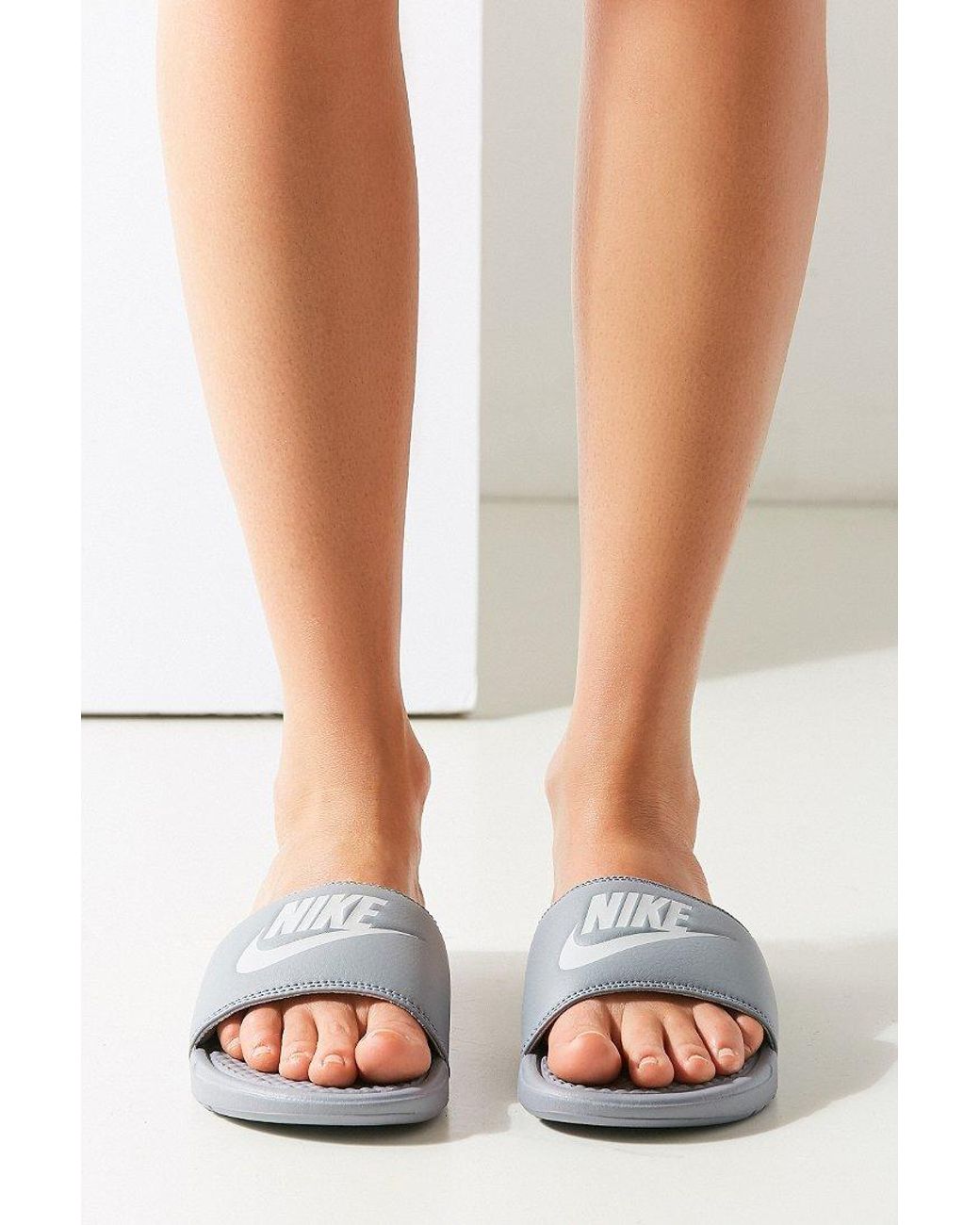 Nike Benassi Jdi Slide in Gray | Lyst