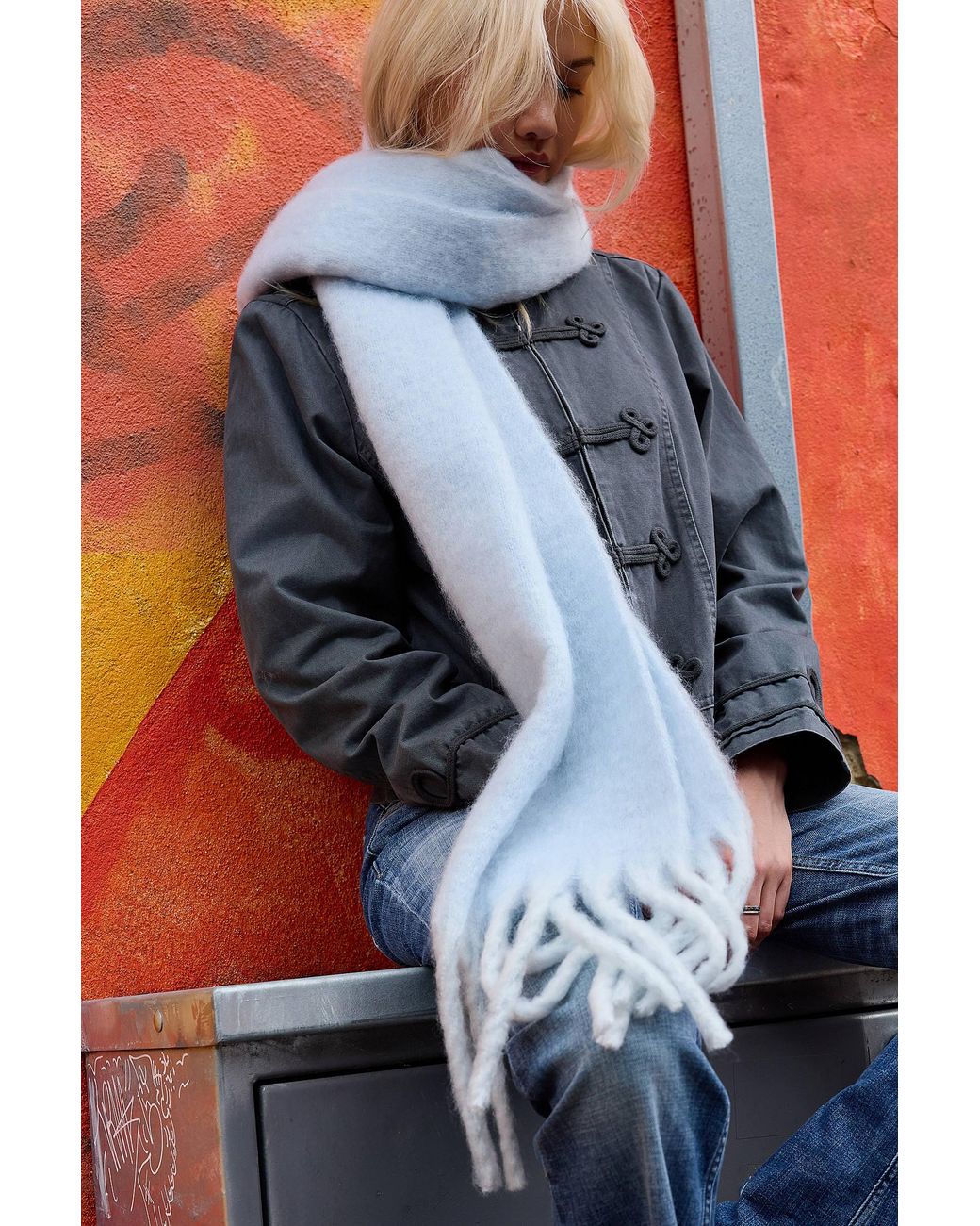Urban Outfitters Blue Uo Blanket Scarf