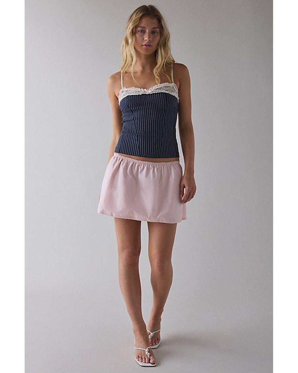 eyelet ribbon cami (white × blue ribbon) eyelet ribbon cami (white × blue ribbon) White Eyelet Cami