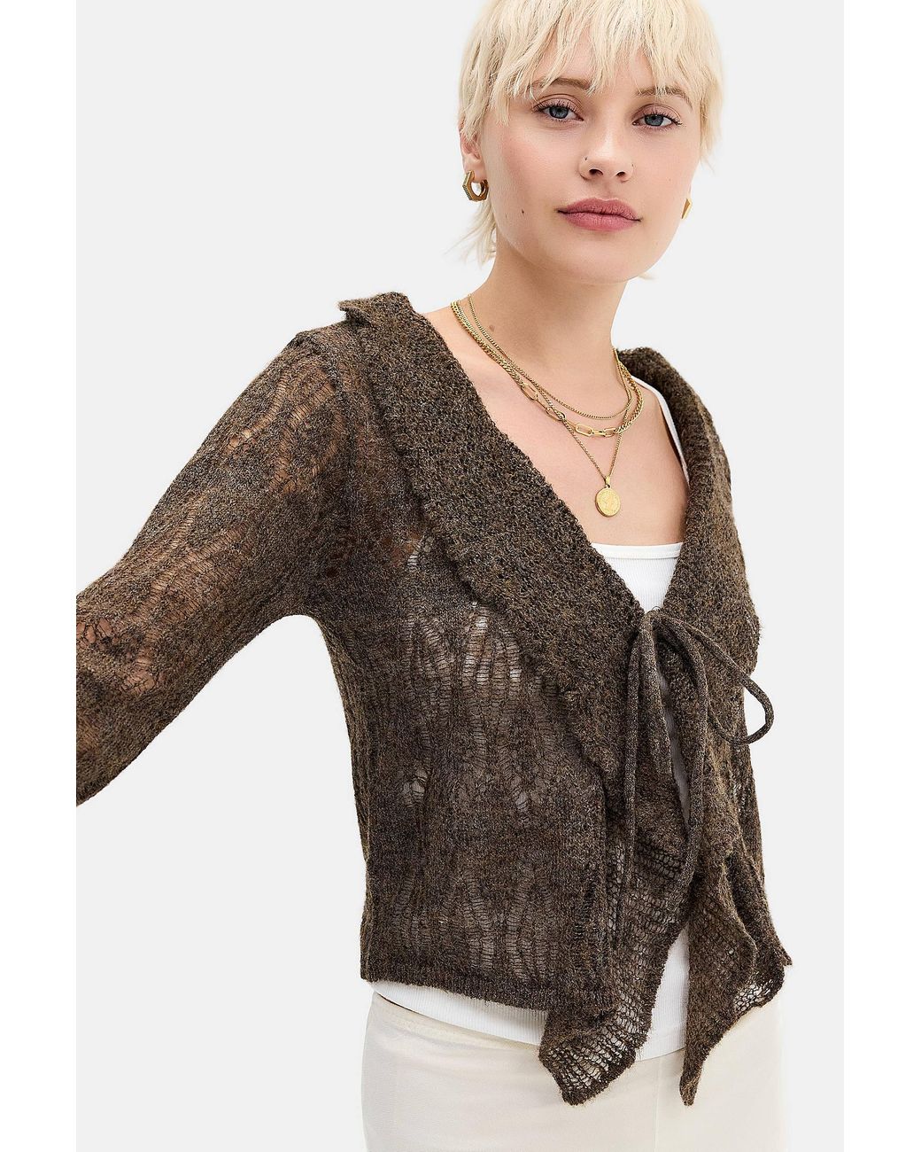 Kimchi Blue Brown Waterfall Cardigan