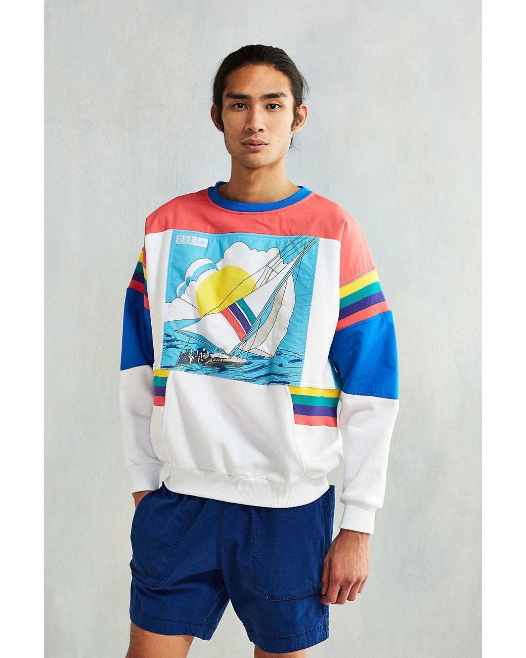 adidas Originals Cotton Sailing Graphic Crew Neck Sweatshirt for Men | Lyst