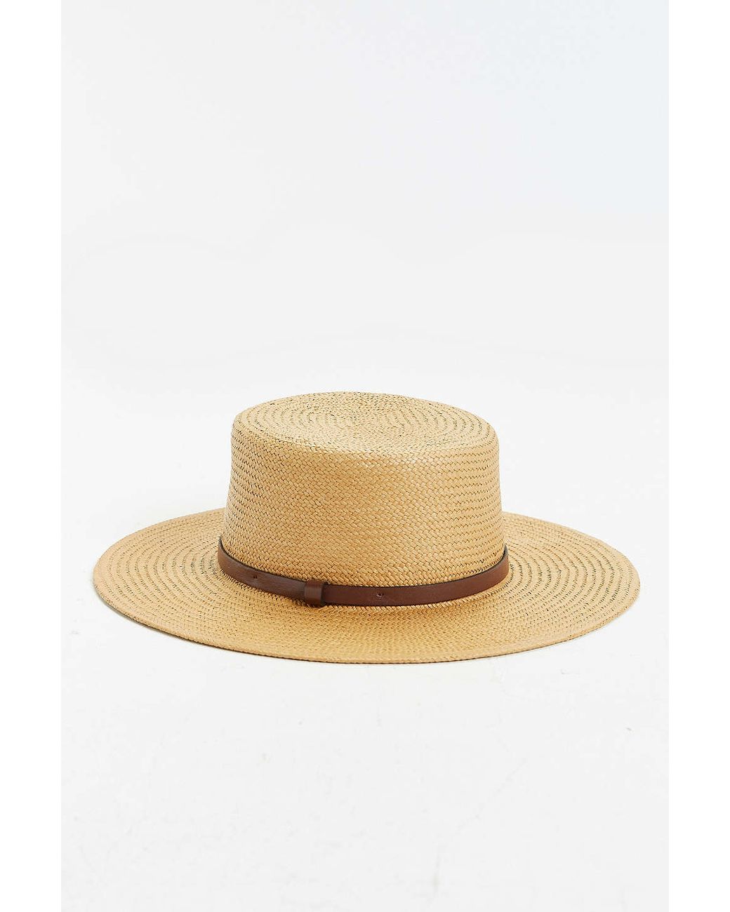 Wyeth Straw Boater Wide Brim Hat 