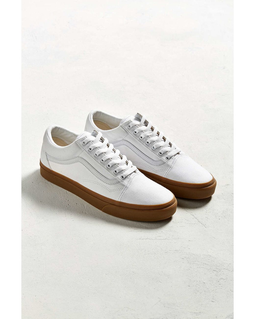Vans Cotton Old Skool Gum Sole Sneaker in White | Lyst