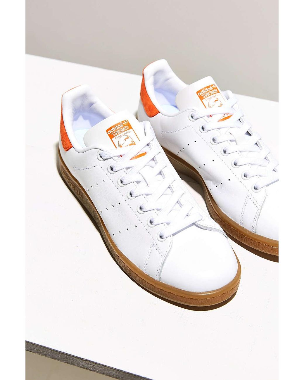 adidas Originals Stan Smith Gum Sole Sneaker in Orange | Lyst