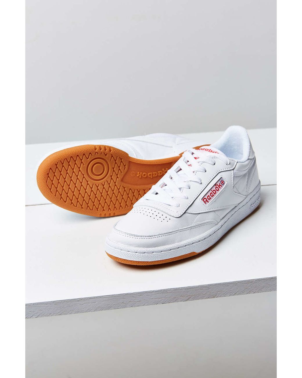 Reebok Leather Club C 85 Gum Sole Sneaker in White | Lyst