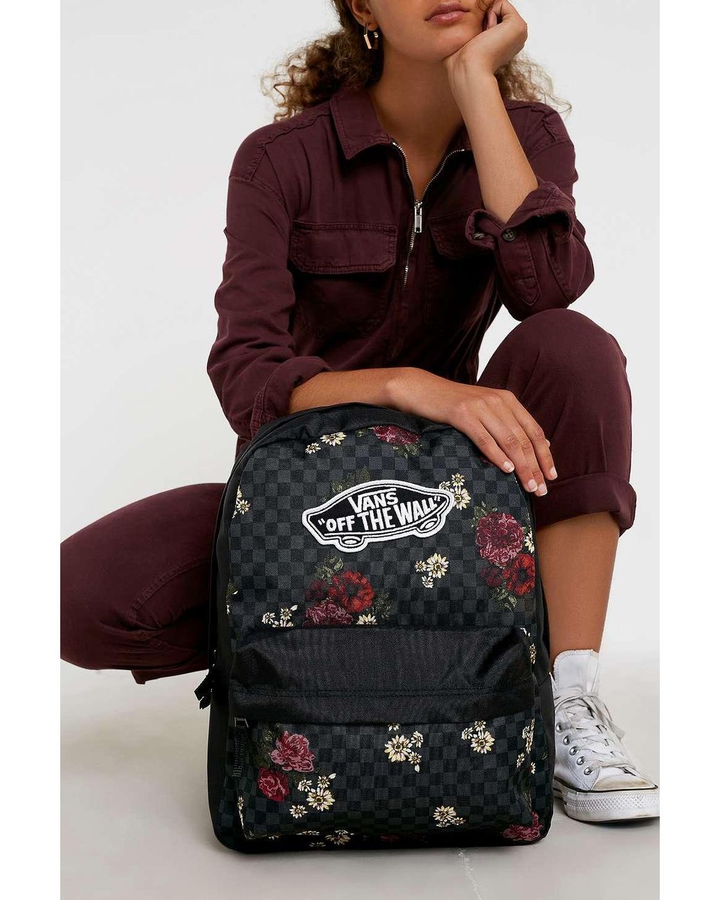 Vans Realm Classic Floral Backpack in Black | Lyst UK