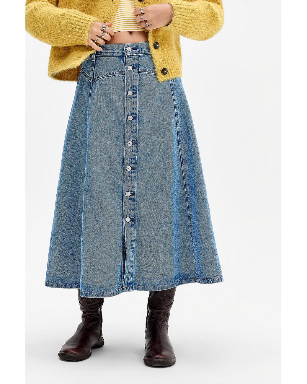 Levi's Blue Yoked Western Skirt