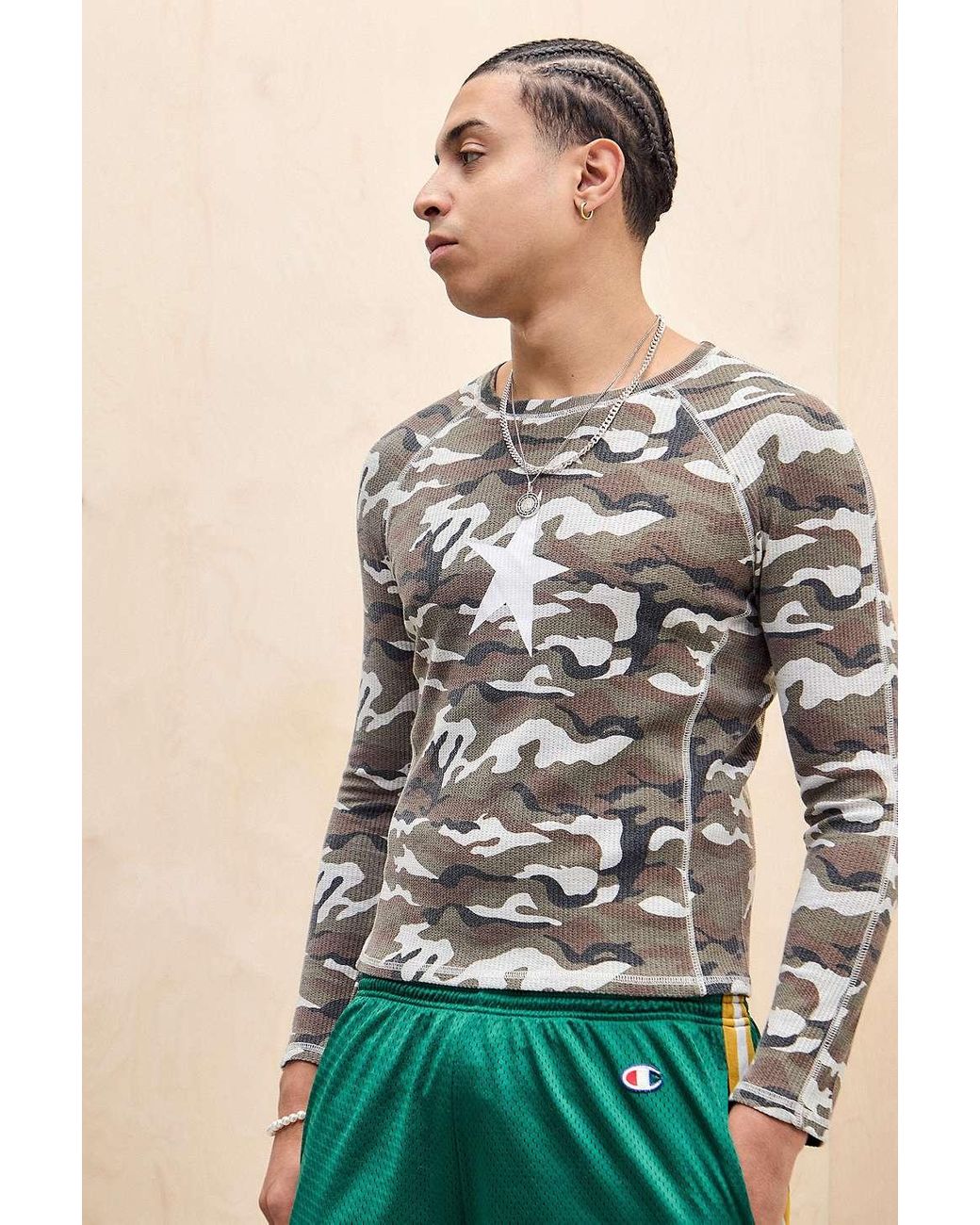 Jaded London Uo Exclusive Camo Starstruck Long Sleeve Top in