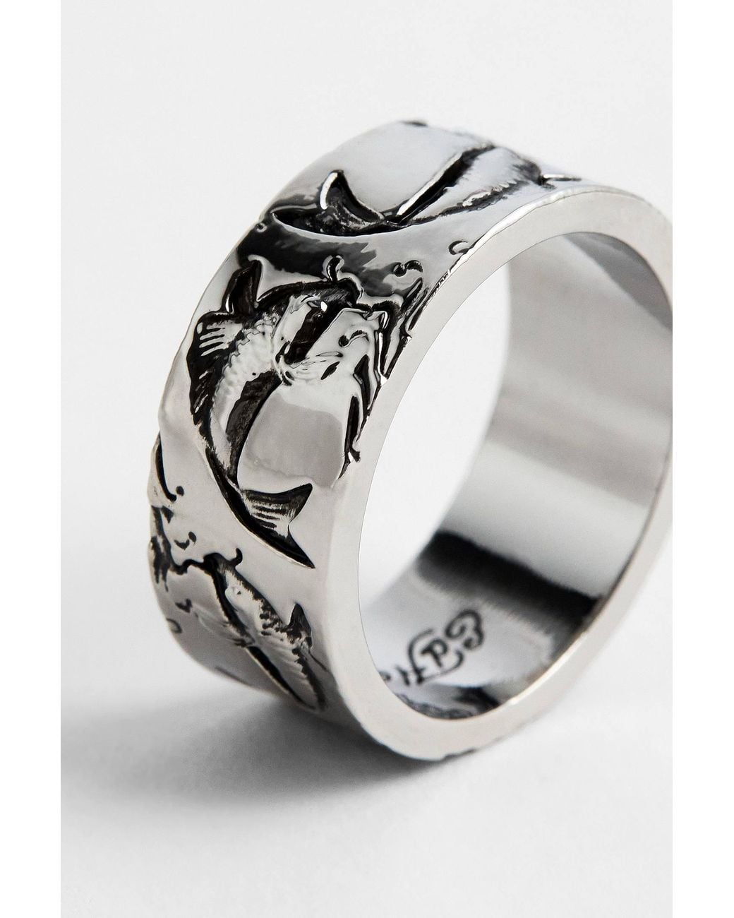 Ed Hardy Gray Koi Ring for men