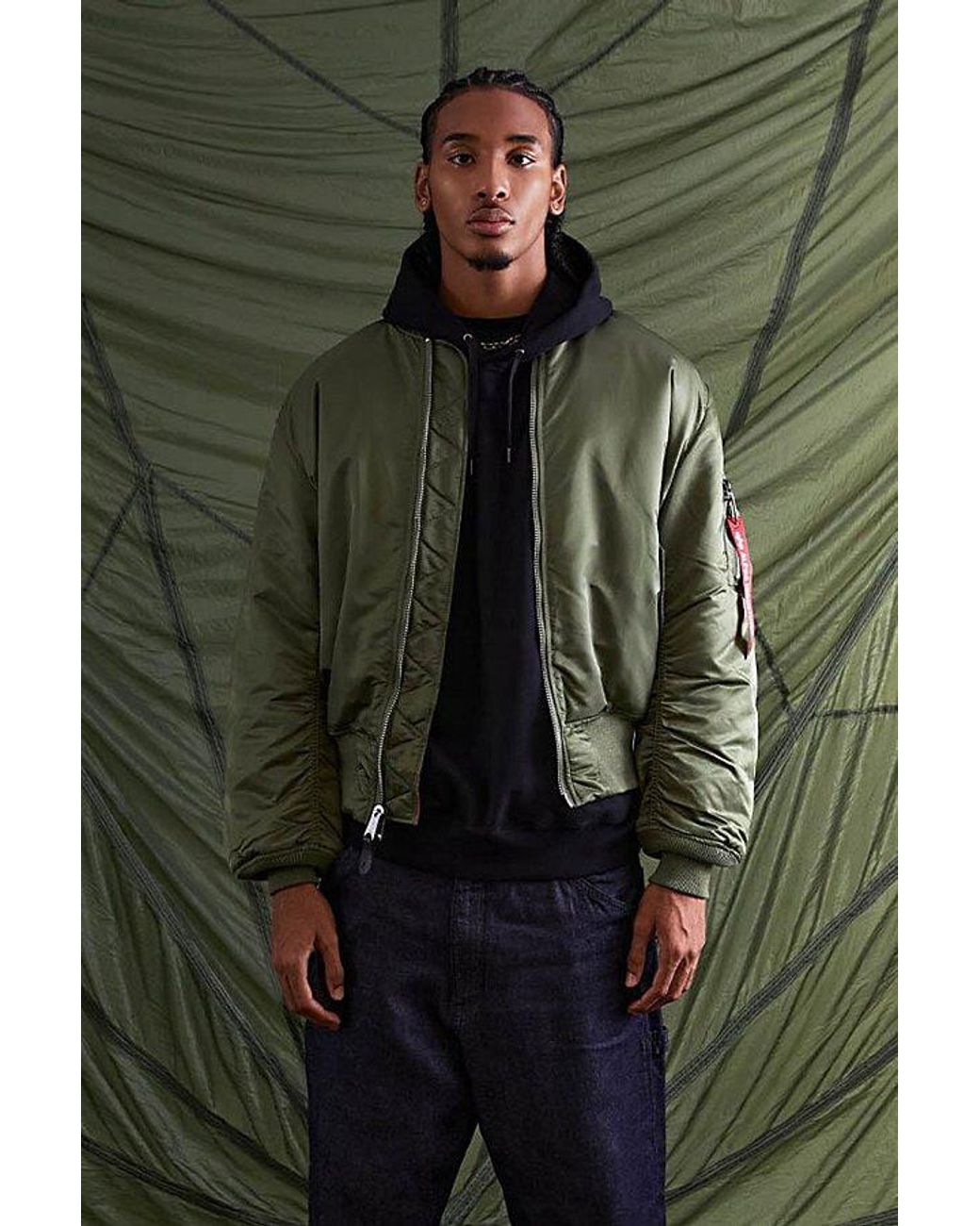 Alpha Industries Green Alpha Ma-1 Flight Jacket for men