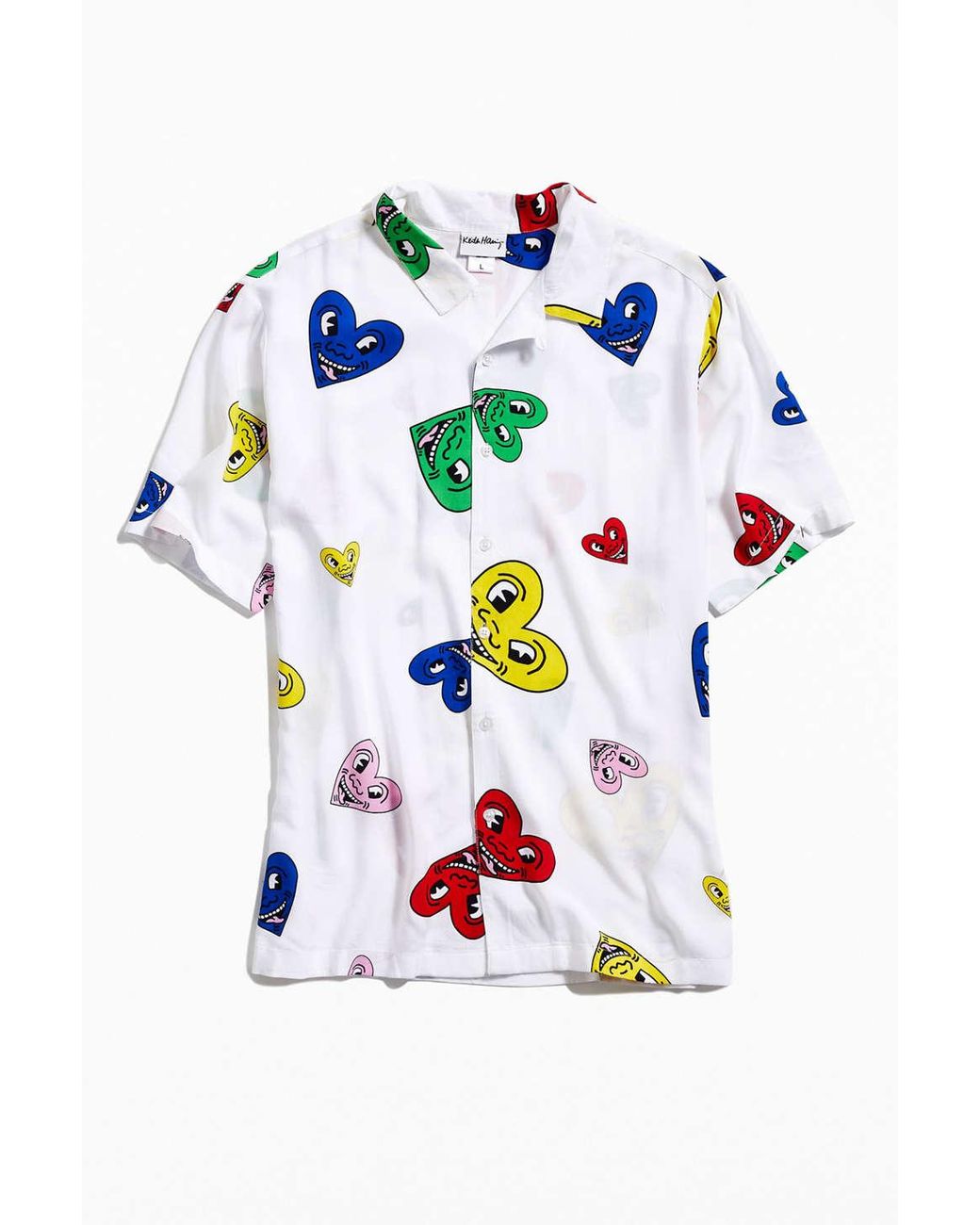 Urban Outfitters Keith Haring Camp Collar Short Sleeve Button-down ...