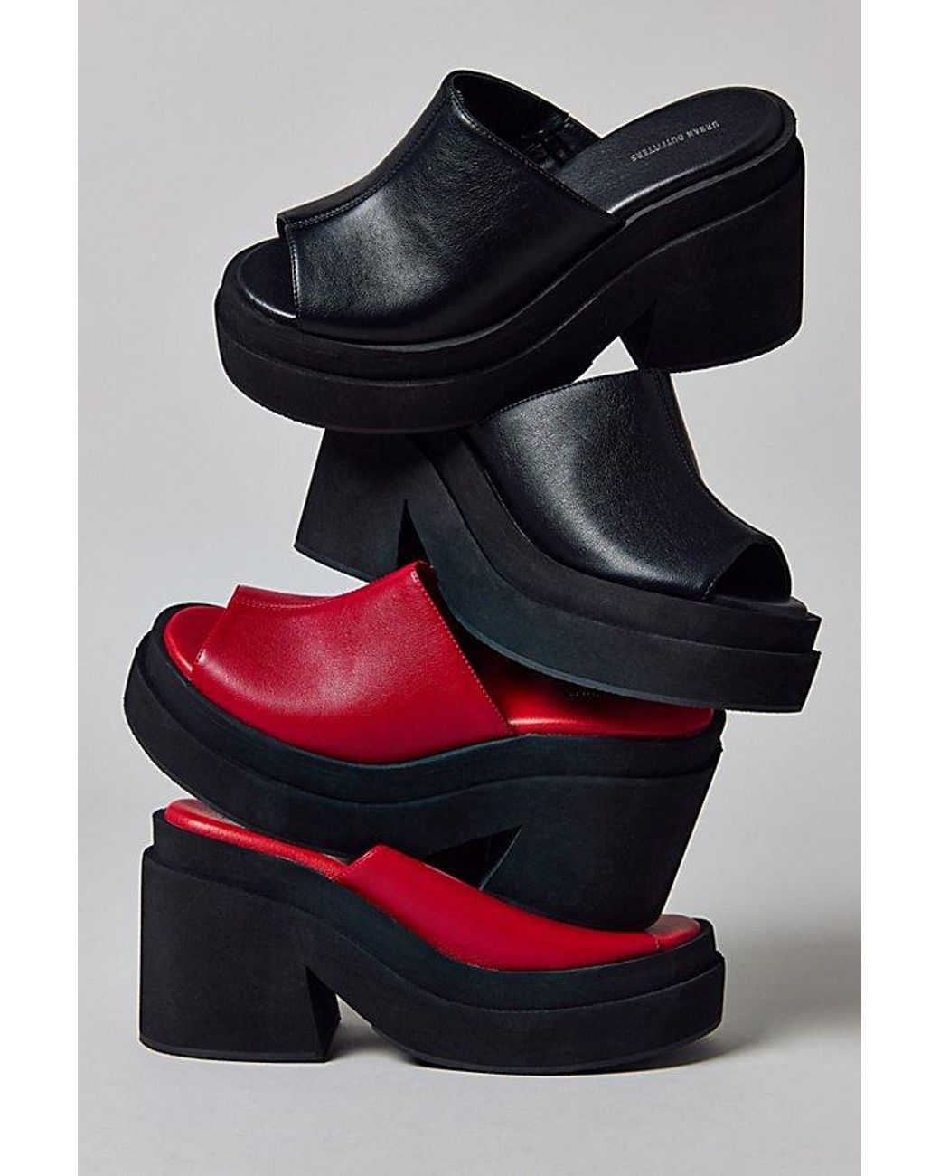Urban Outfitters Red Uo Pippa Platform Mules