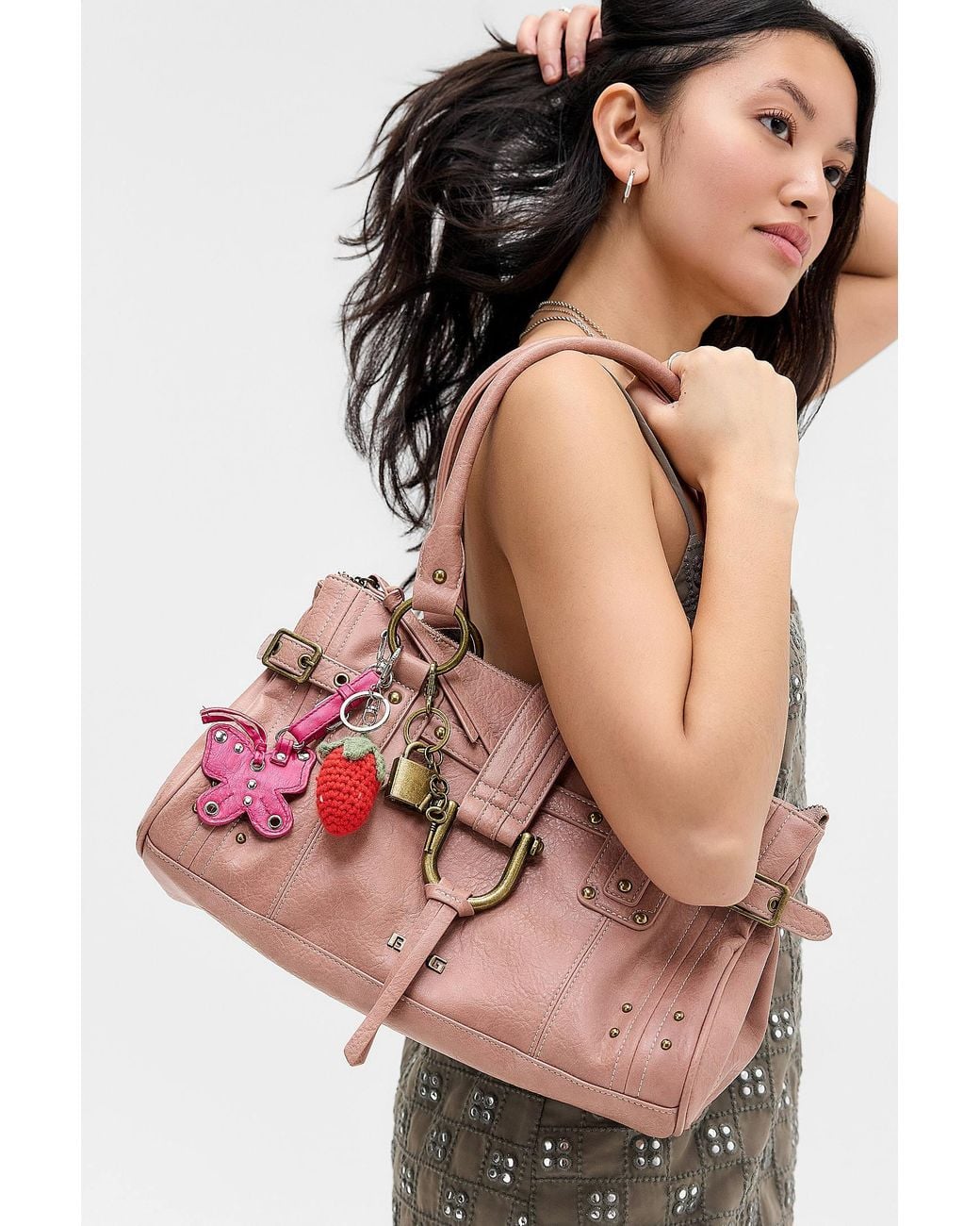 BDG Pink Karlie Lock Shoulder Bag