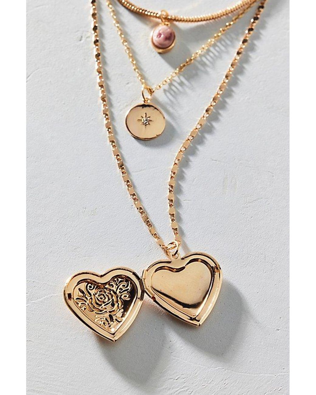 Urban Outfitters Brown Sabrina Pendant Layered Necklace