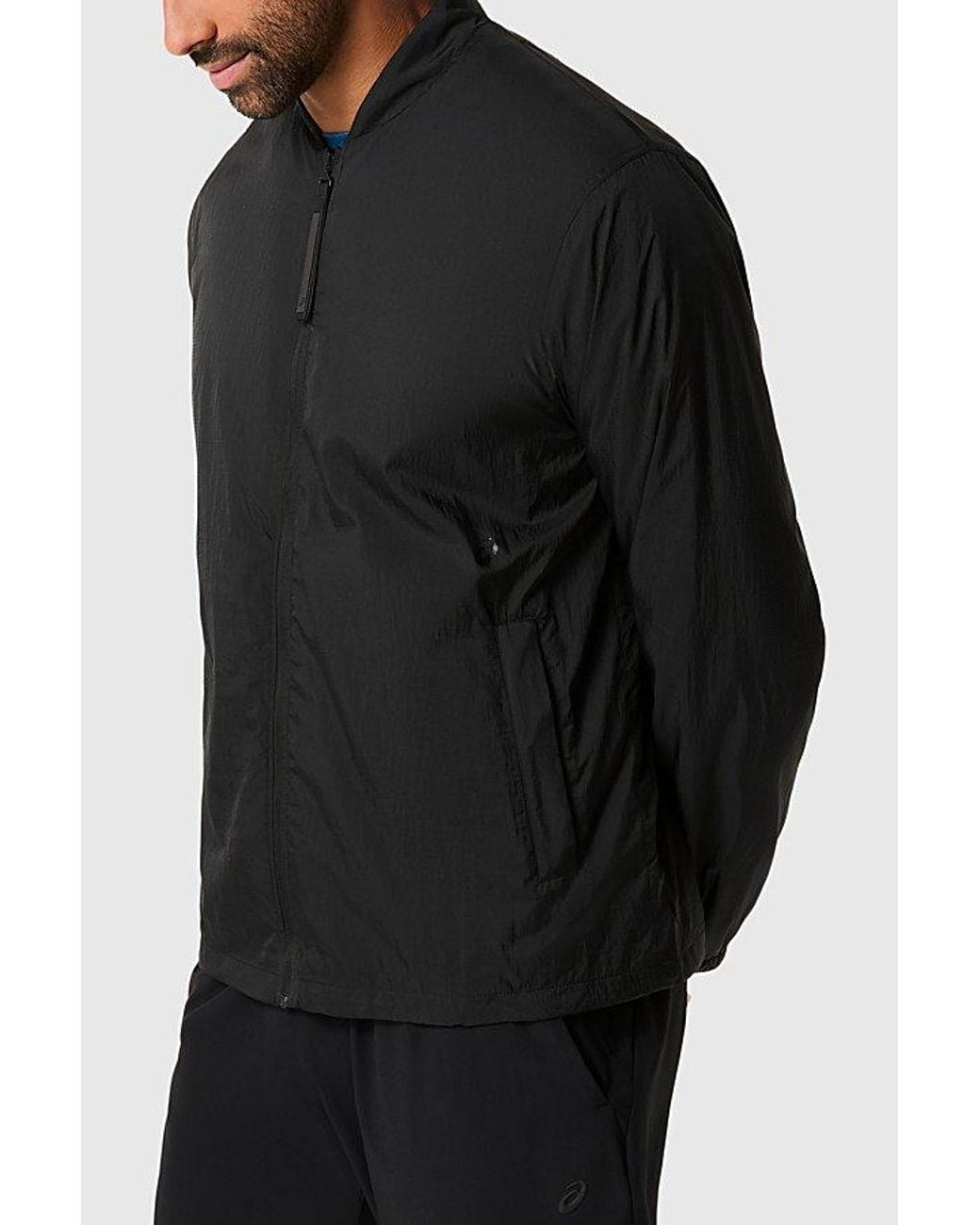 Asics Black Actiadapt Packable Windbreaker Jacket for men