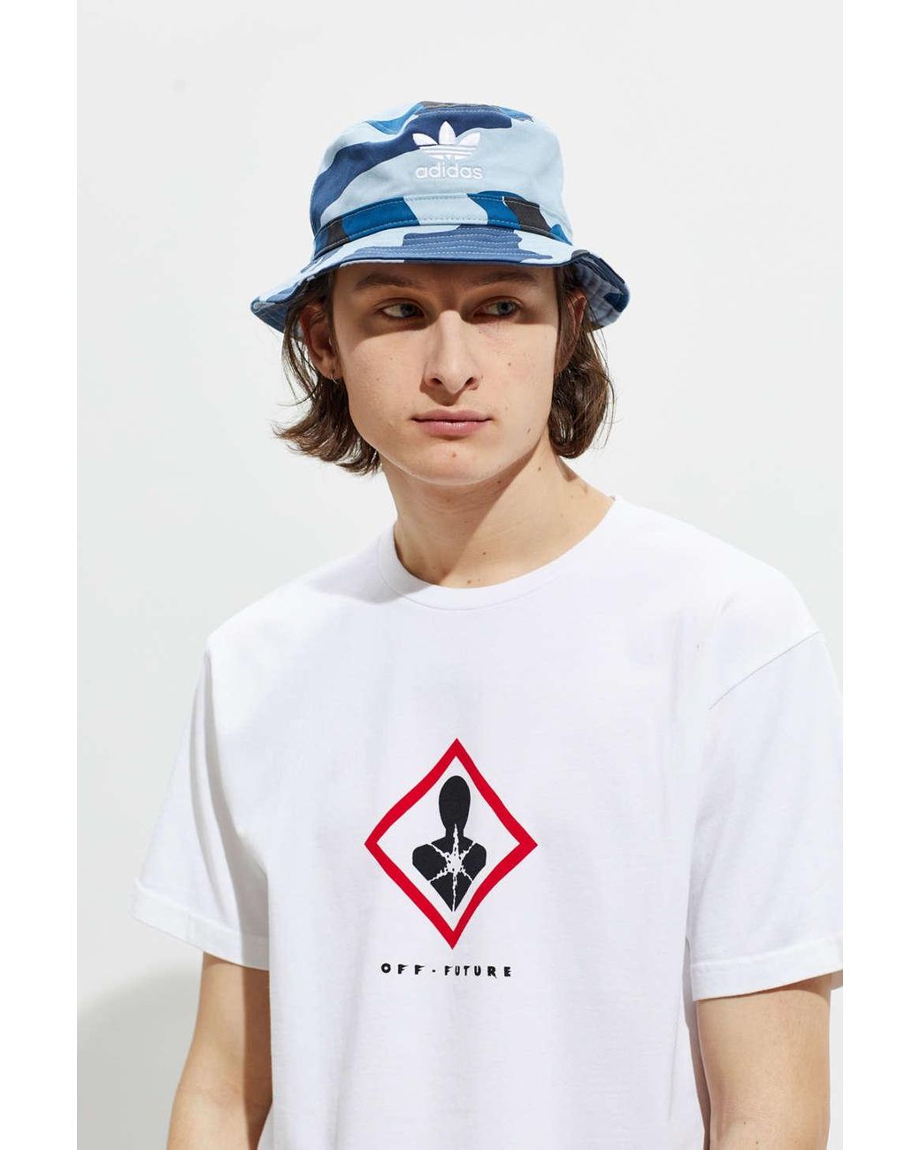 adidas Cotton Adidas Originals Camo Bucket Hat in Blue for Men | Lyst