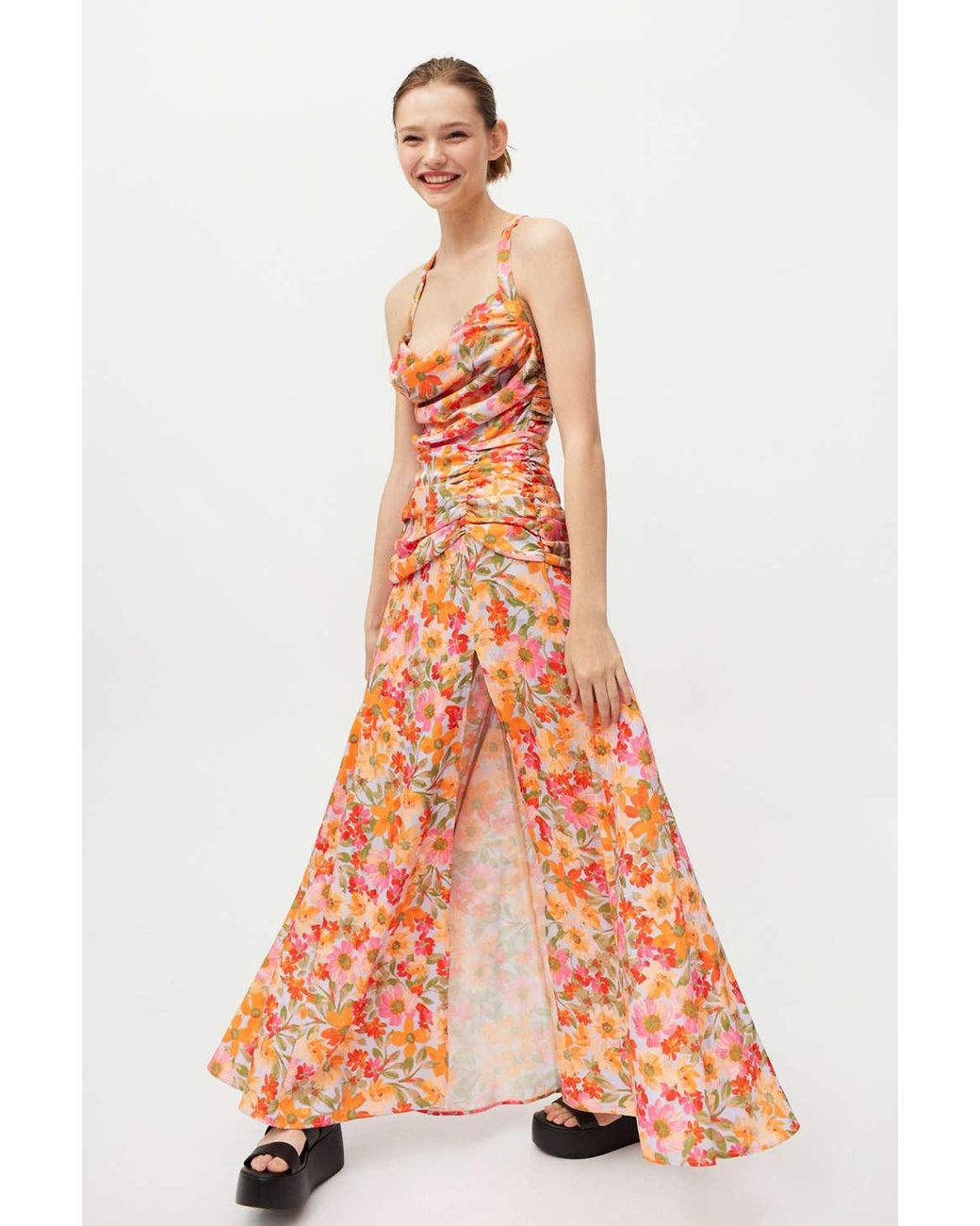 For love and clearance lemons floral maxi dress