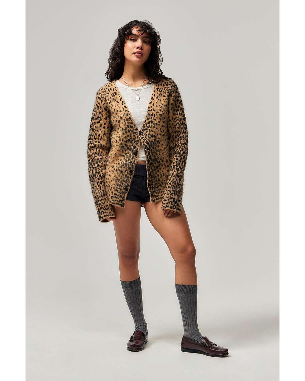 Jaded London Leopard Print Chuck Cardigan Xs At Urban