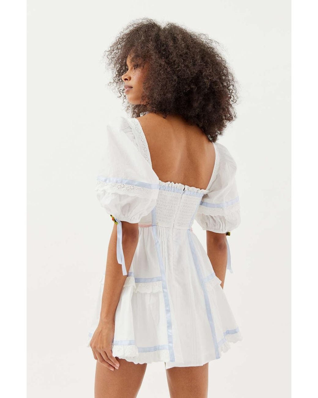 in the meadow white embroidered backless mini dress Naomi Backless Mini Dress main image 1