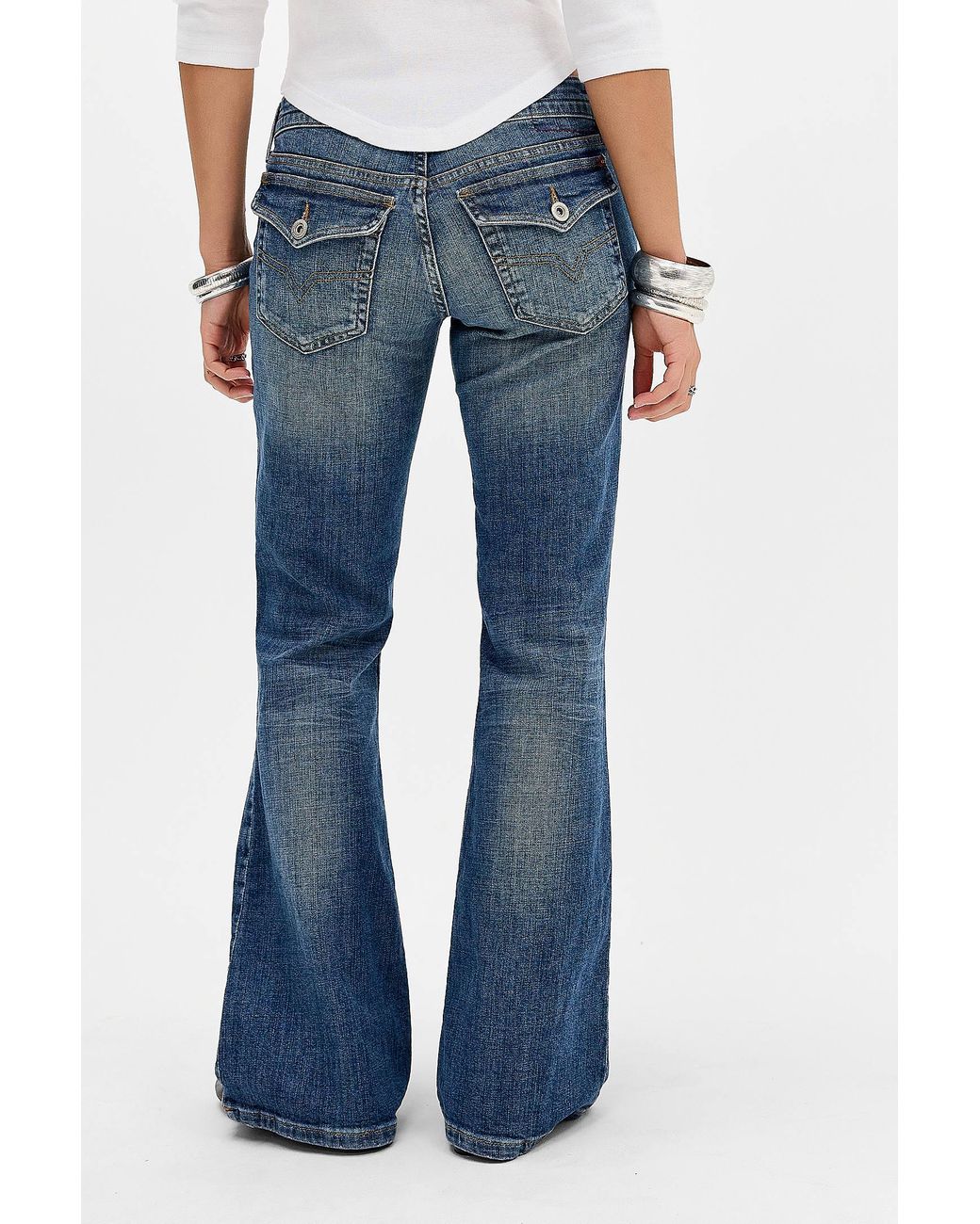 BDG Blue Miko Low Rise Flap Pocket Skinny Bootcut Jeans