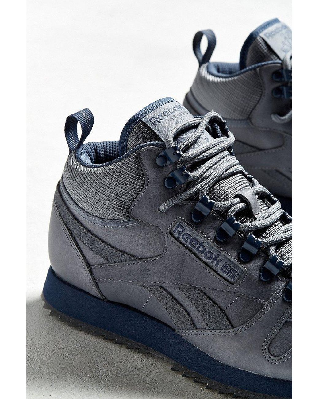 Reebok Classic Leather Mid Ripple Sneaker in Gray | Lyst