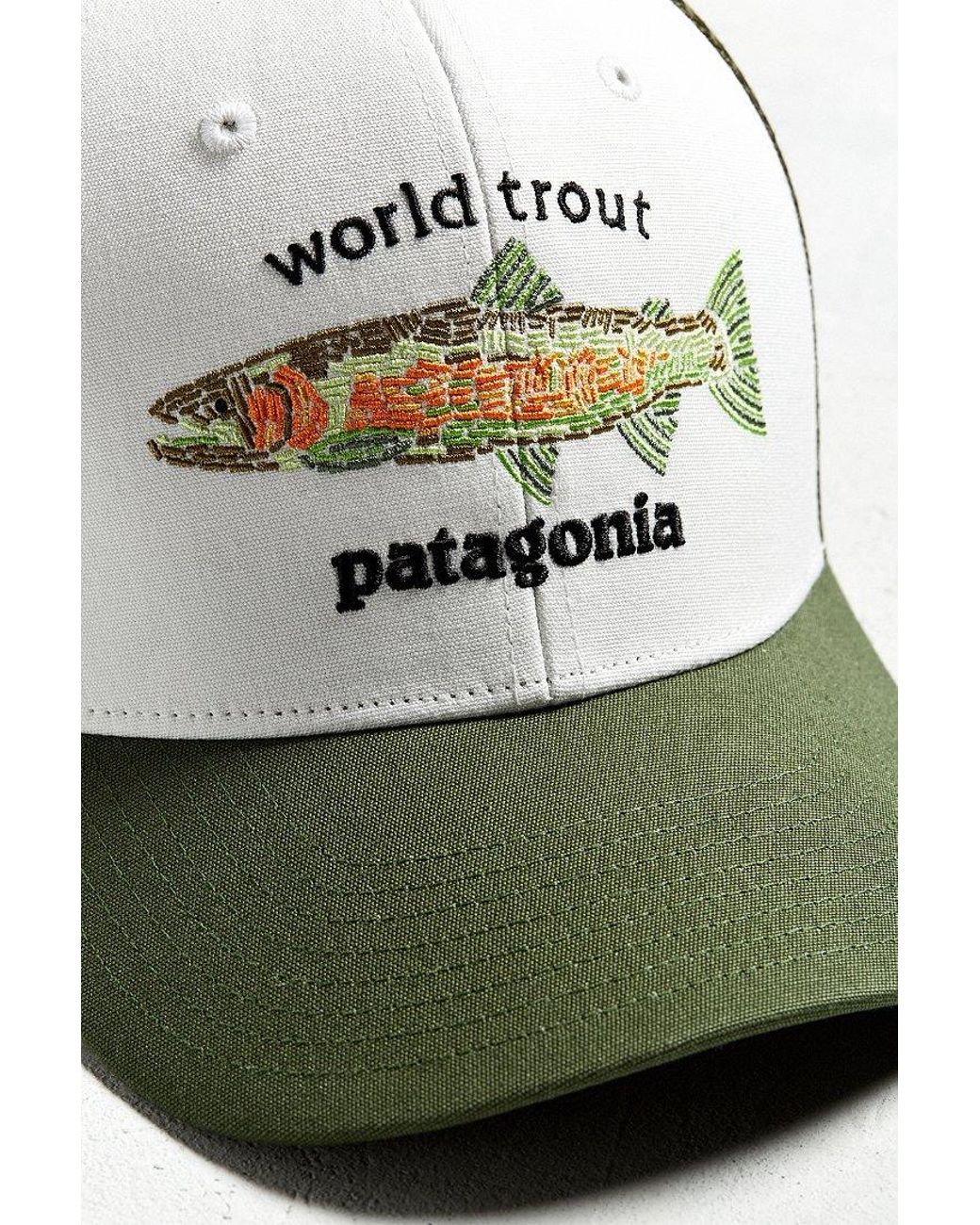 Patagonia World Trout Trucker Hat in White for Men | Lyst