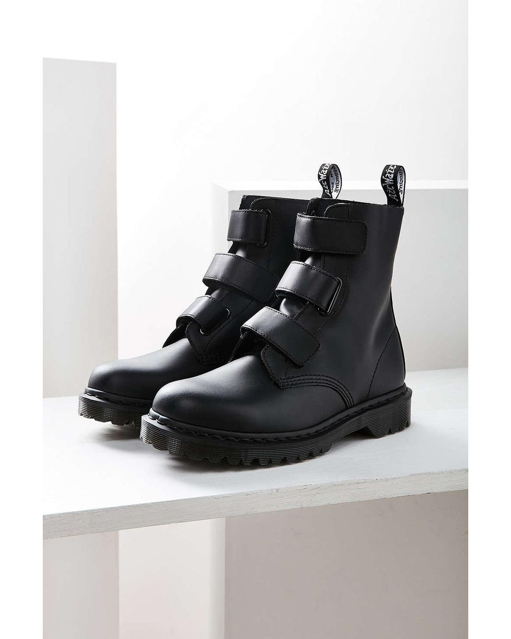 Dr. Martens Coralia Velcro Boot in Black | Lyst