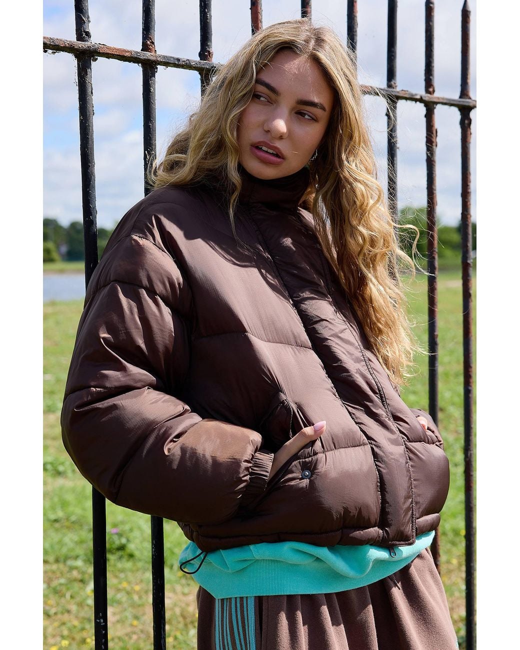 iets frans Brown Maddie Water Resistant Puffer Jacket