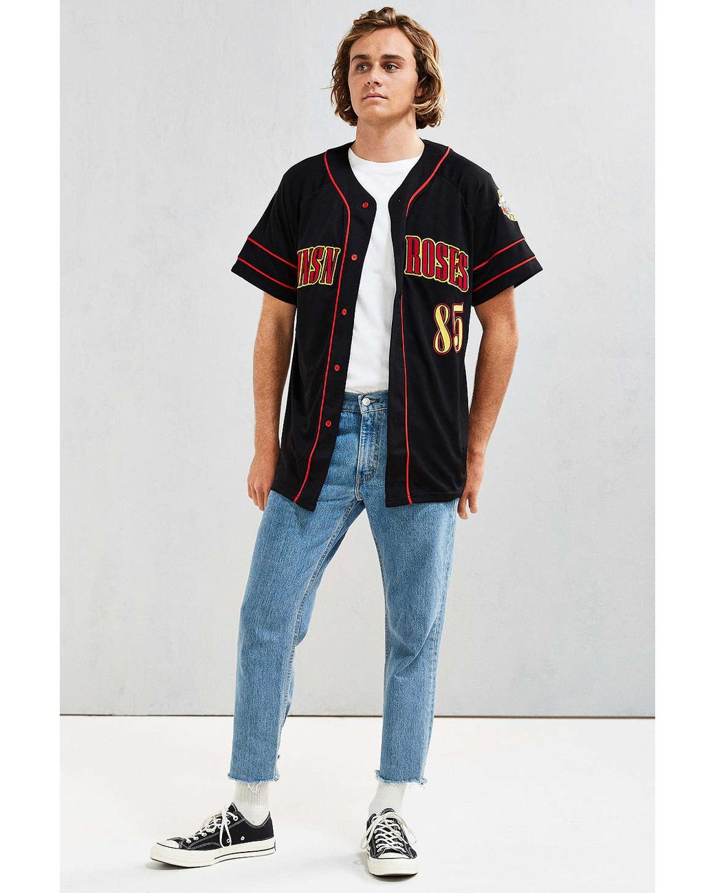 Urban Outfitters Guns N' Roses Baseball Jersey in Black for Men | Lyst