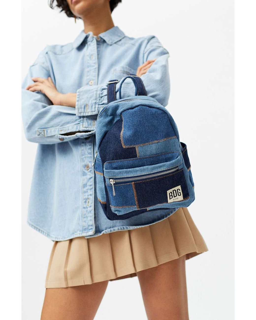 Mini denim cheap backpack