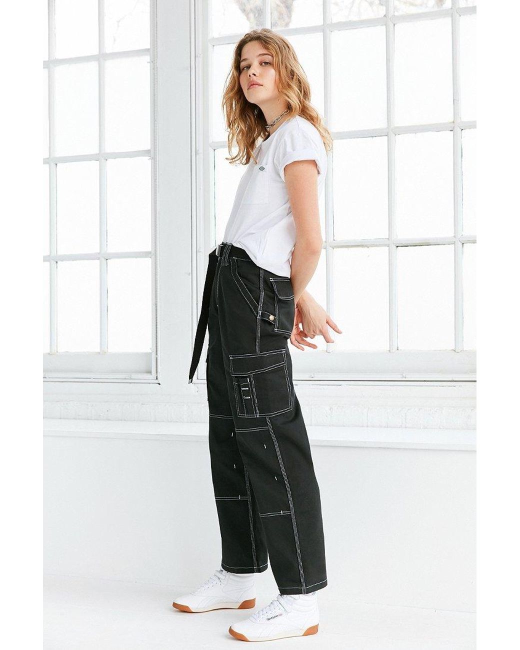 Women's Relaxed Fit Contrast Stitch Cropped Cargo Pants - Dickies Canada