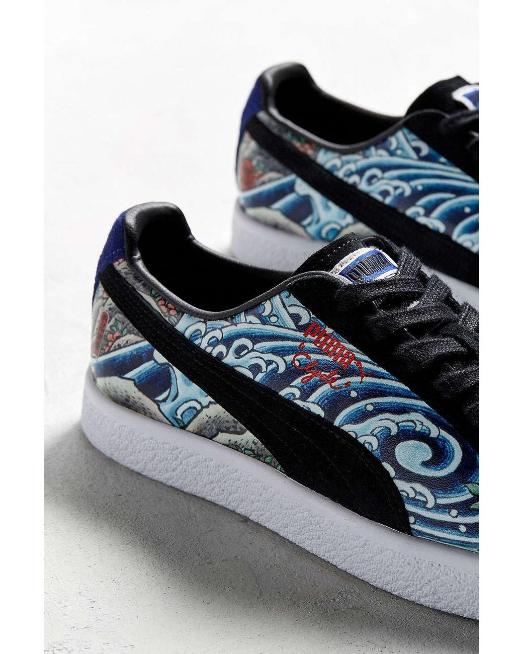 PUMA Leather X Atmos Clyde Three Tides Tattoo Sneaker for Men | Lyst