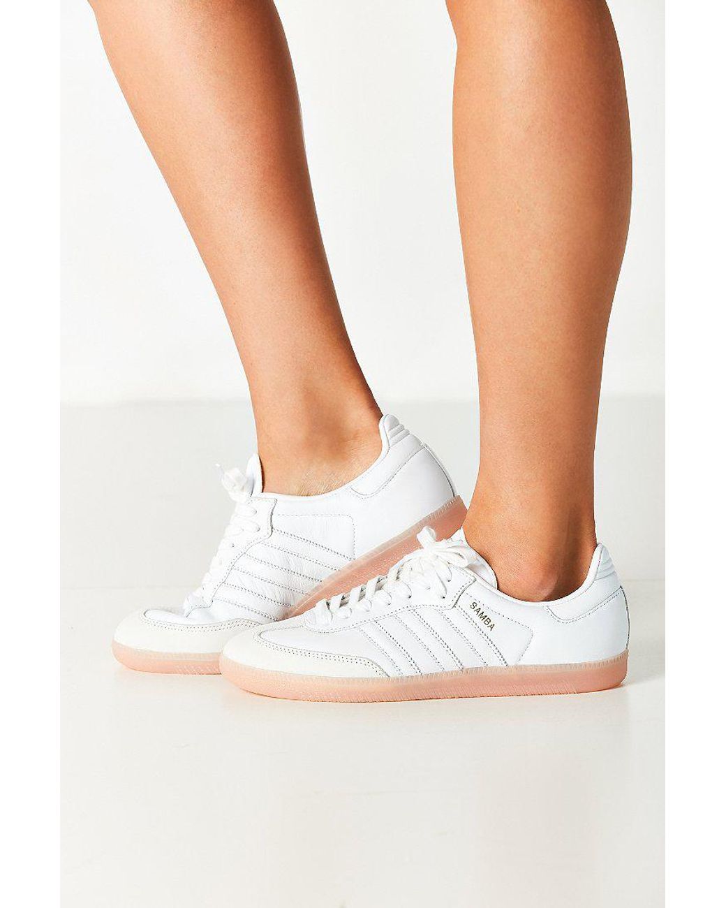 adidas Originals Originals Samba Pink Sole Sneaker in White | Lyst