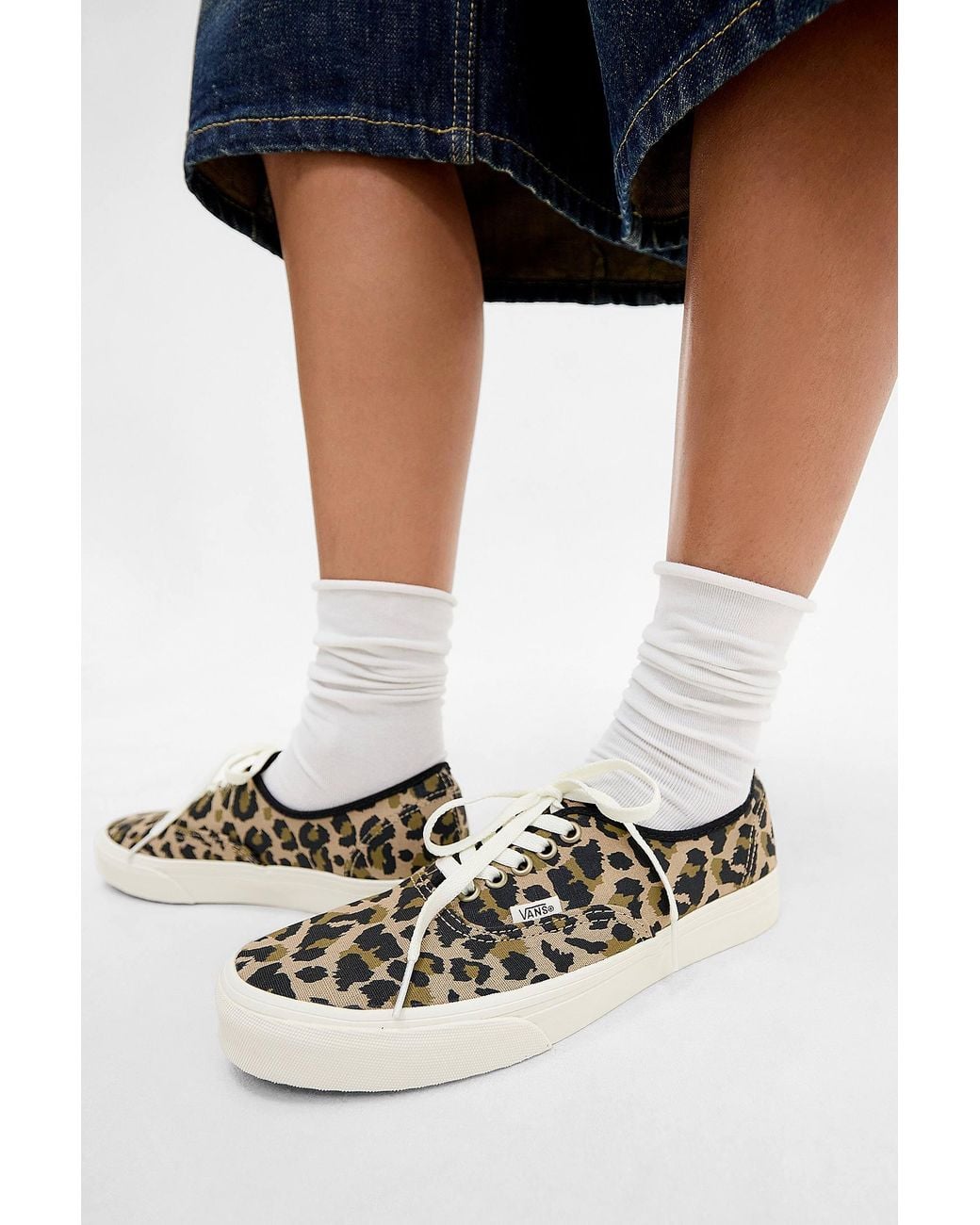 Vans Black Leopard Print Authentic Trainers
