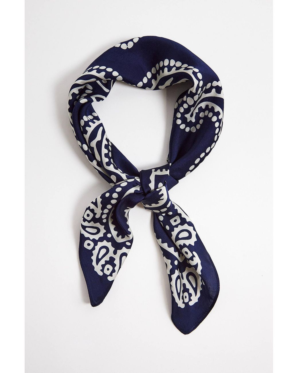 Urban Outfitters Blue Uo Navy Bandana Print Scarf for men
