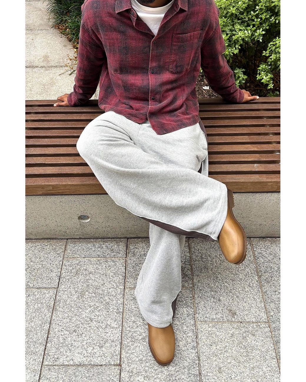 iets frans Gray Grey Panelled Harri Baggy Joggers for men