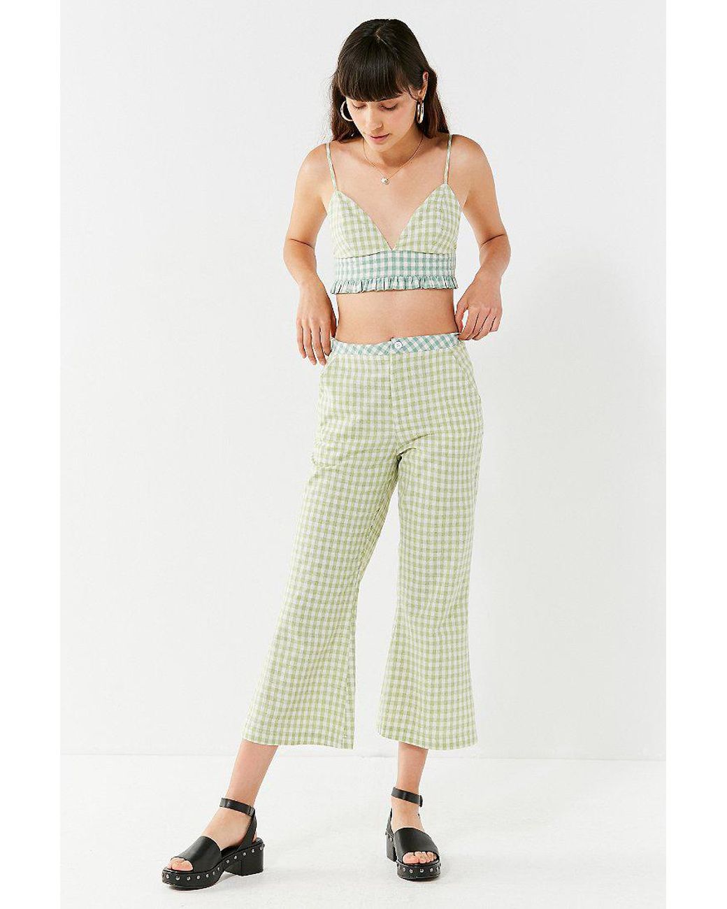 Leanna Gingham Cropped Flare Pant 
