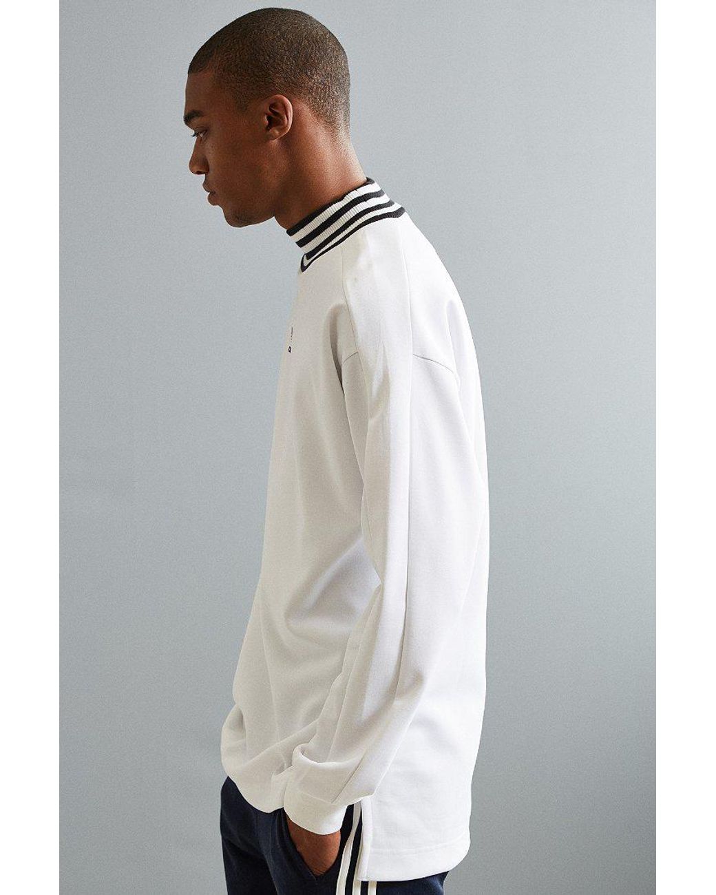 adidas Originals Ribbed Mock Neck Sweatshirt in White for Men Lyst Canada