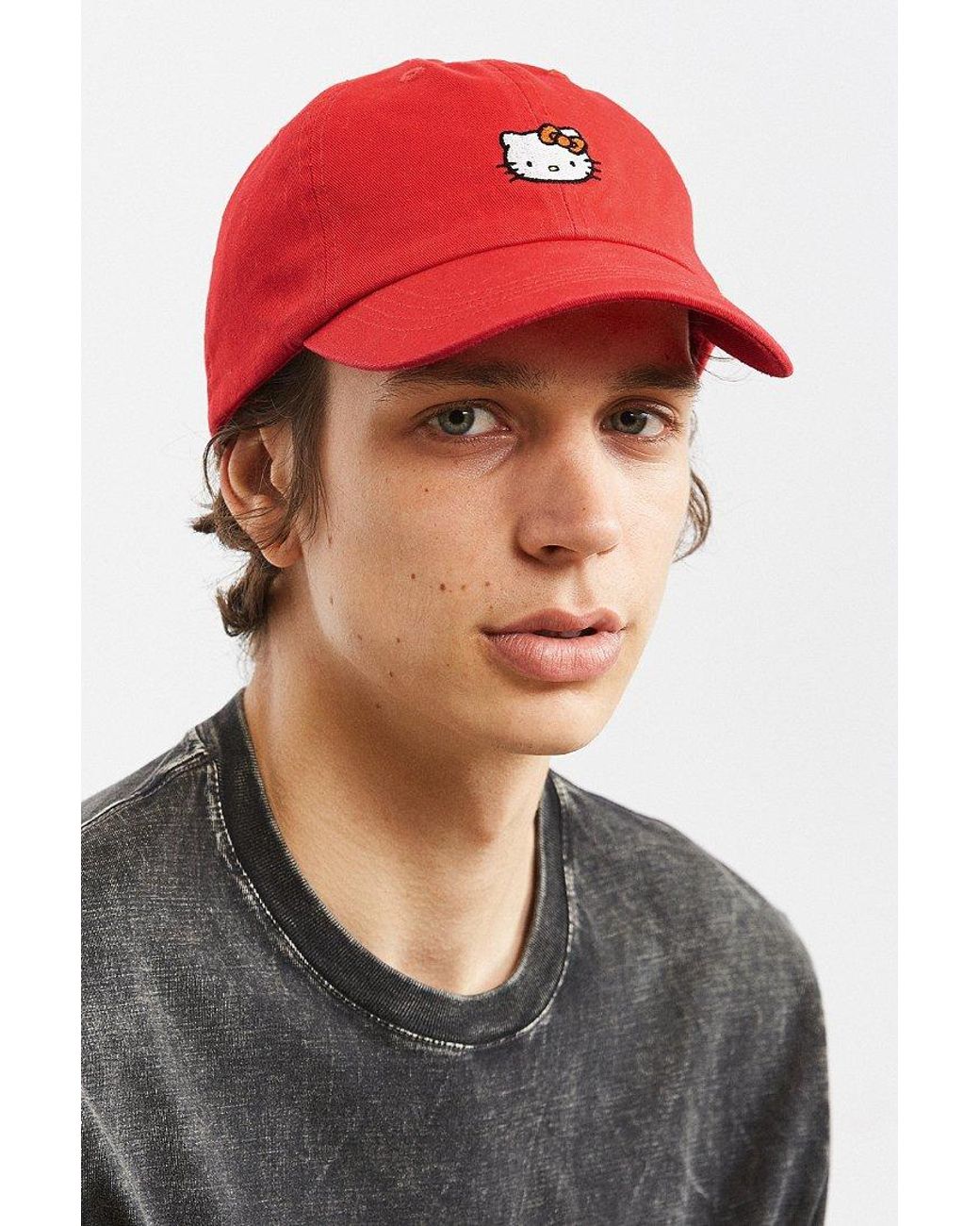Hello Kitty Dad Hat in Red for Men 