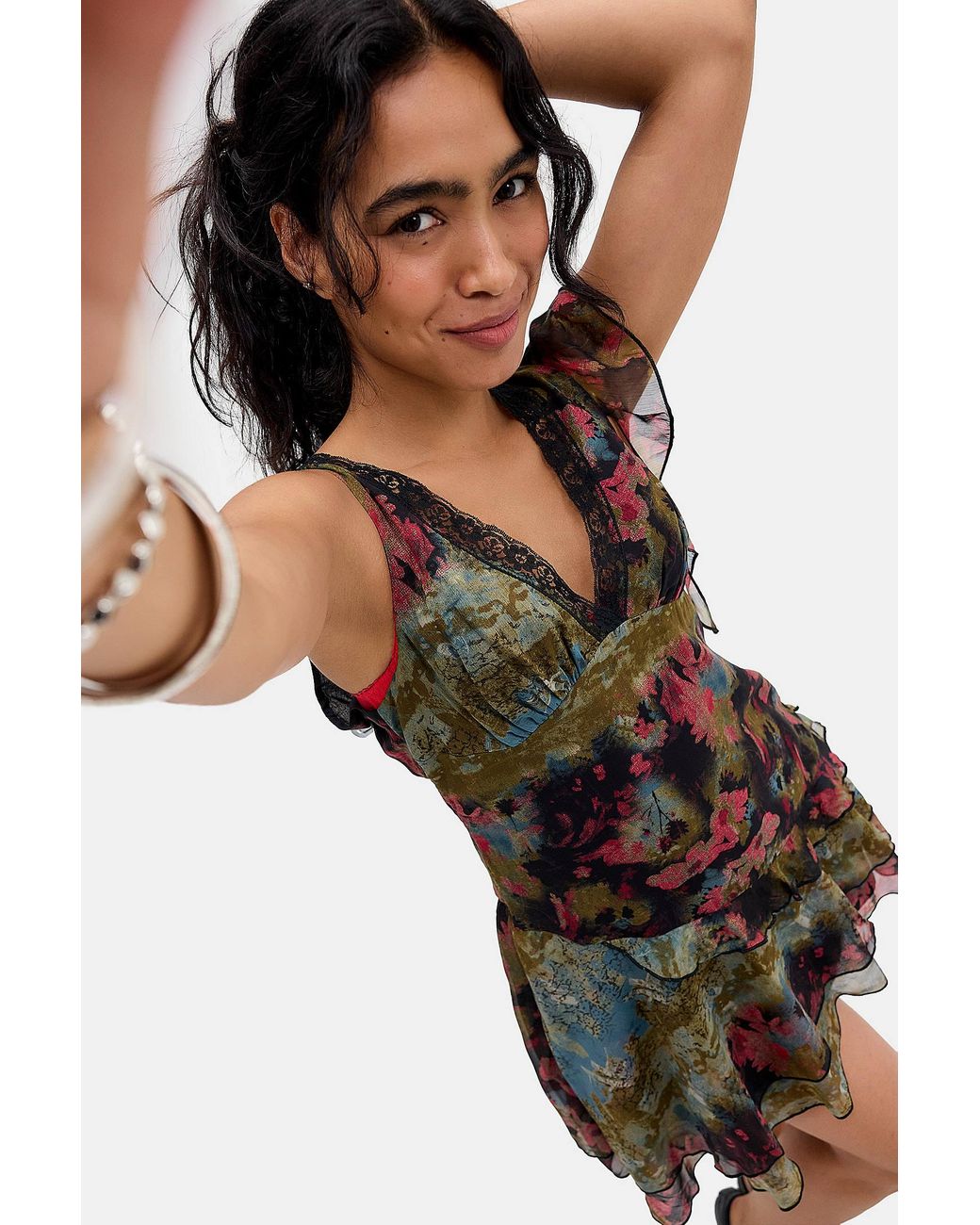 Kimchi Blue Black Jenni Chiffon Mini Dress