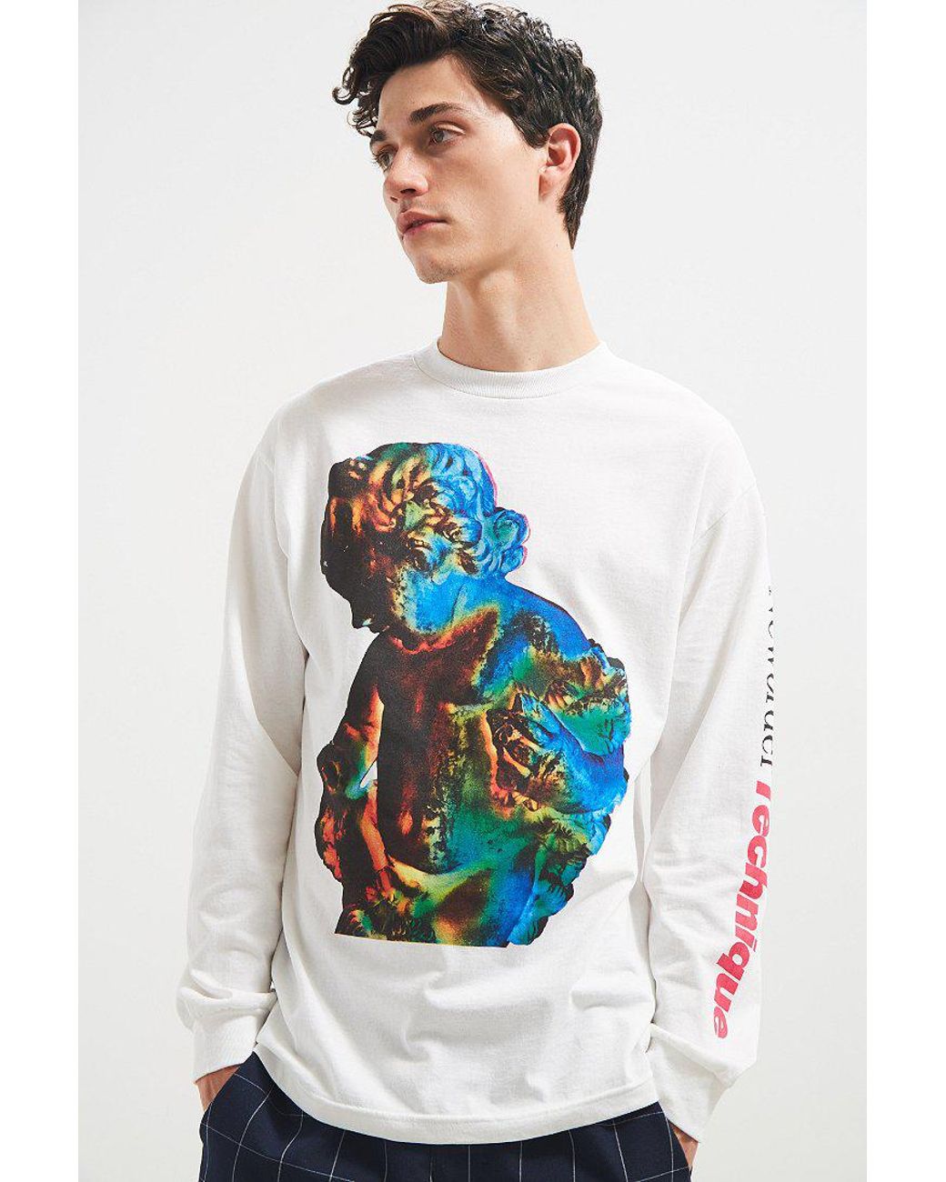 Urban Outfitters New Order Technique Long Sleeve Tee in White for