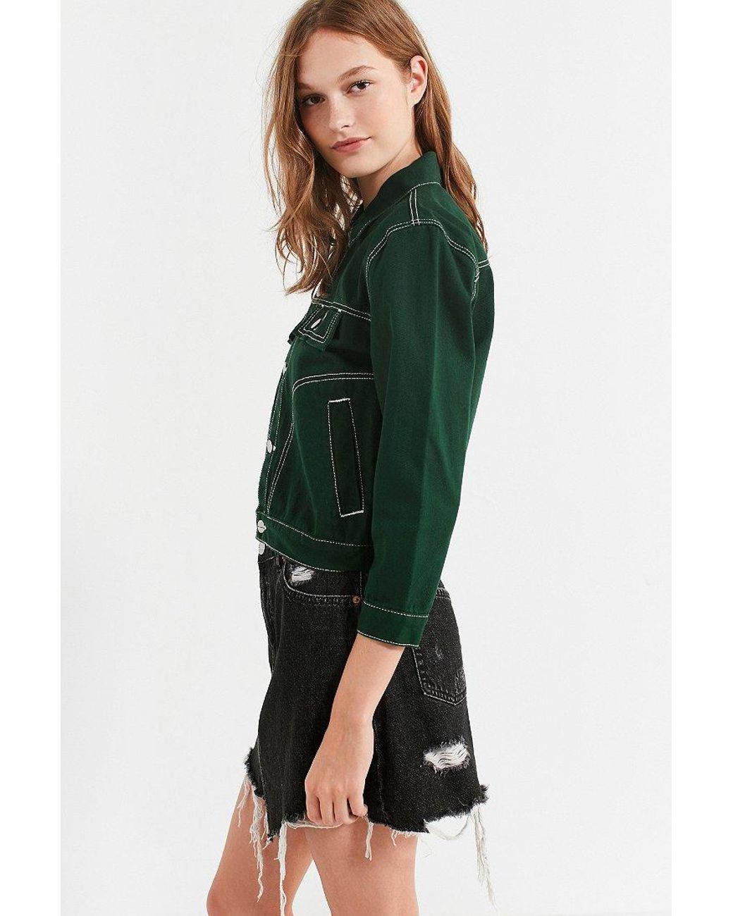 UNIF Woody Green Denim Jacket | Lyst